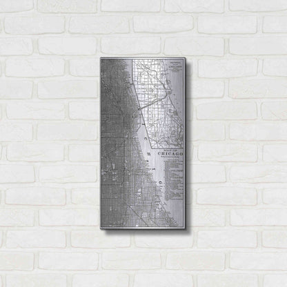 Luxe Metal Art 'Tinted Map of Chicago' by Vision Studio, Metal Wall Art,12x24