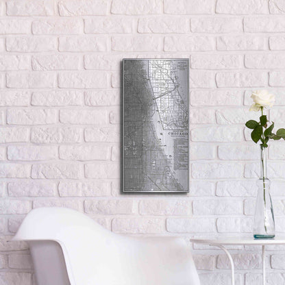Luxe Metal Art 'Tinted Map of Chicago' by Vision Studio, Metal Wall Art,12x24