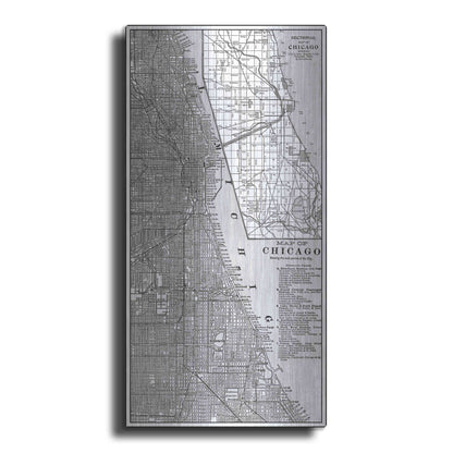 Luxe Metal Art 'Tinted Map of Chicago' by Vision Studio, Metal Wall Art