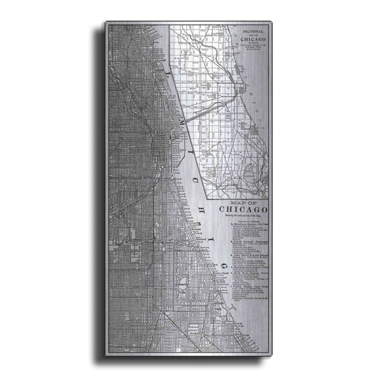 Luxe Metal Art 'Tinted Map of Chicago' by Vision Studio, Metal Wall Art