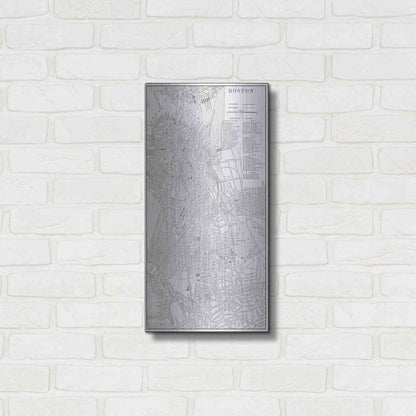 Luxe Metal Art 'Tinted Map of Boston' by Vision Studio, Metal Wall Art,12x24