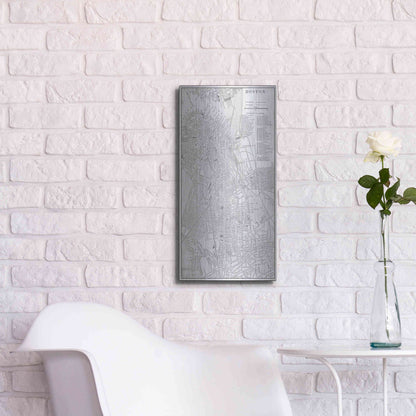 Luxe Metal Art 'Tinted Map of Boston' by Vision Studio, Metal Wall Art,12x24