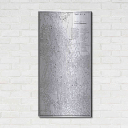 Luxe Metal Art 'Tinted Map of Boston' by Vision Studio, Metal Wall Art,24x48