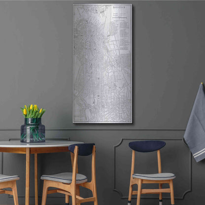 Luxe Metal Art 'Tinted Map of Boston' by Vision Studio, Metal Wall Art,24x48