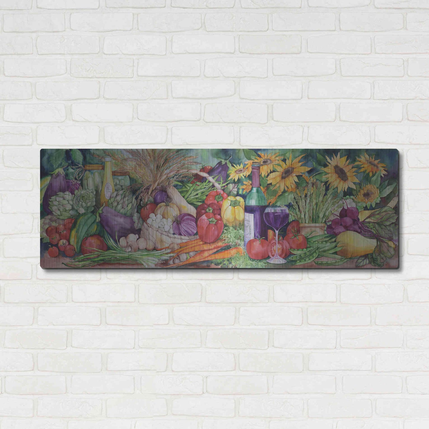 Luxe Metal Art 'Vegetable Medley' by Danhui Nai, Metal Wall Art,48x16