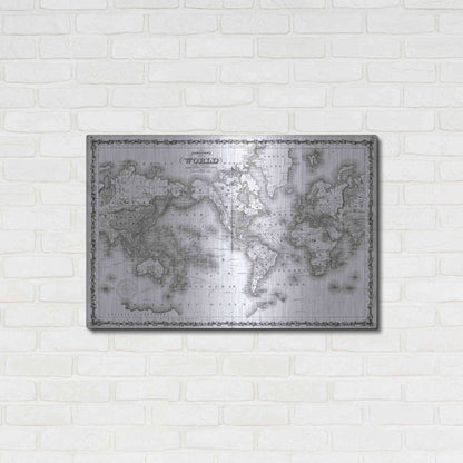 Luxe Metal Art 'Johnson's Map of the World' by Johnson, Metal Wall Art,36x24