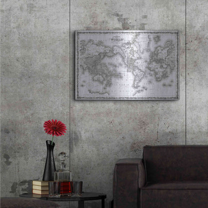 Luxe Metal Art 'Johnson's Map of the World' by Johnson, Metal Wall Art,36x24