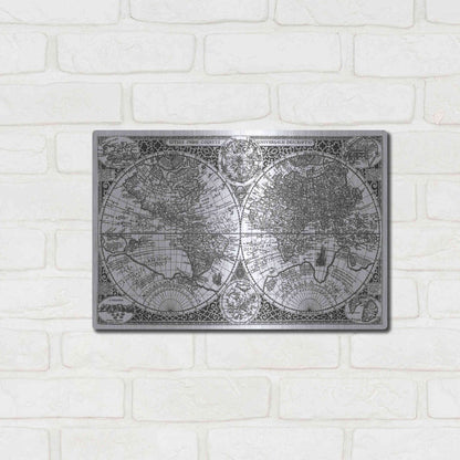 Luxe Metal Art 'Totius Orbis, Cogniti, Leiden 1605' by Paulus Merula, Metal Wall Art,16x12