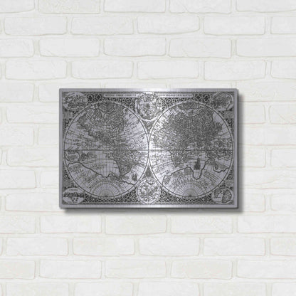 Luxe Metal Art 'Totius Orbis, Cogniti, Leiden 1605' by Paulus Merula, Metal Wall Art,24x16