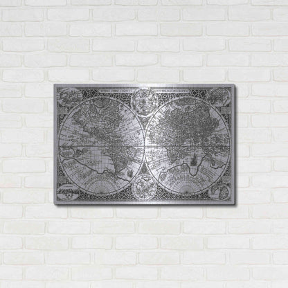 Luxe Metal Art 'Totius Orbis, Cogniti, Leiden 1605' by Paulus Merula, Metal Wall Art,36x24