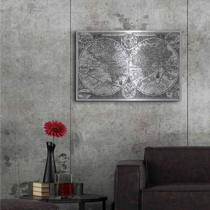 Luxe Metal Art 'Totius Orbis, Cogniti, Leiden 1605' by Paulus Merula, Metal Wall Art,36x24