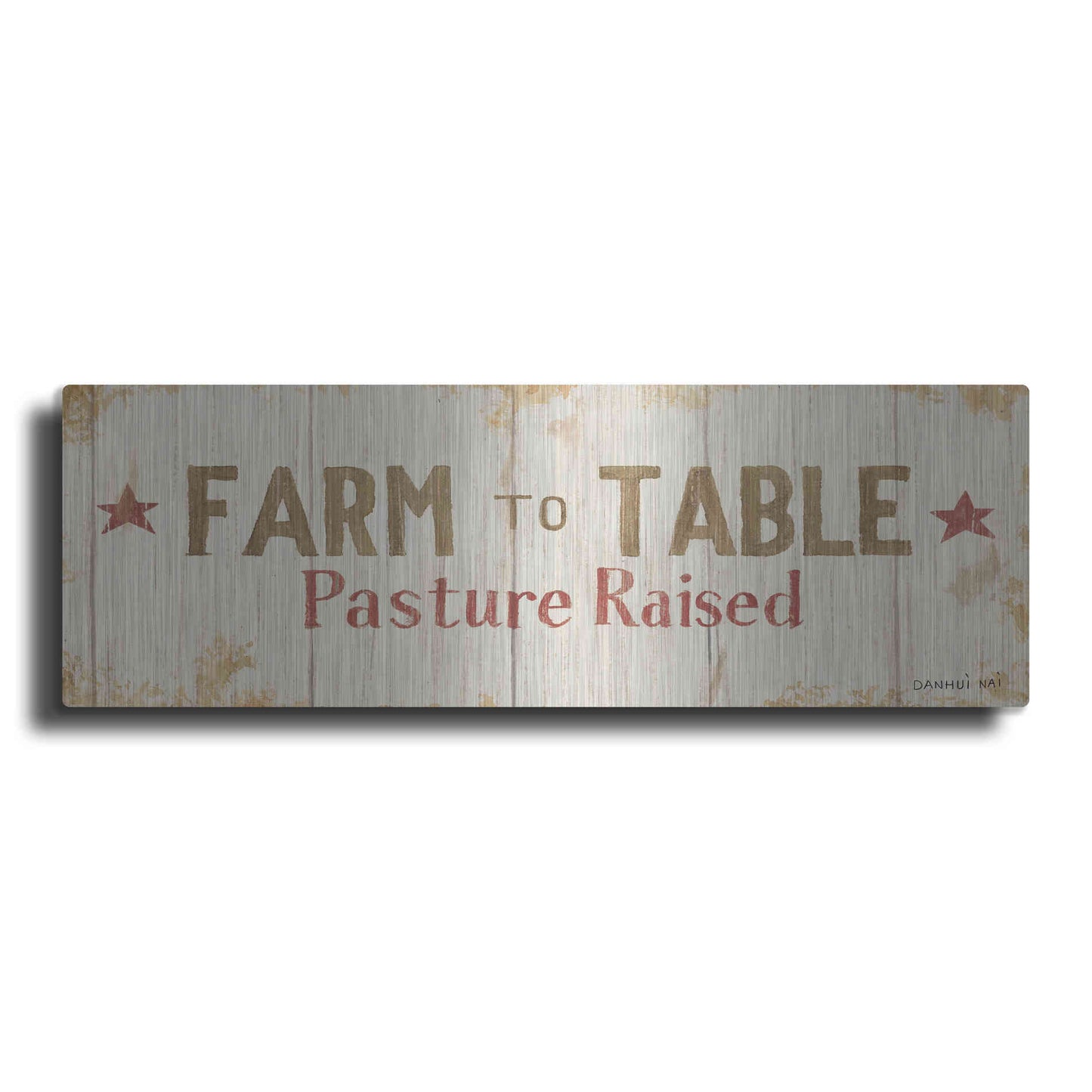 Luxe Metal Art 'Farm Patchwork XIV' by Danhui Nai, Metal Wall Art