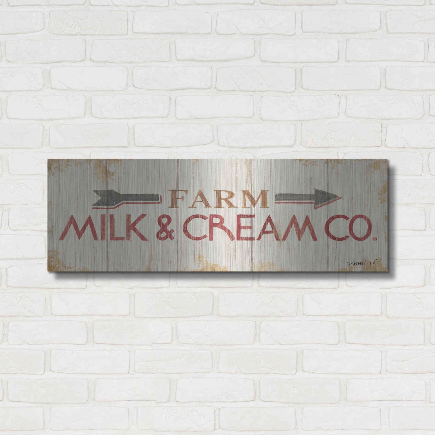 Luxe Metal Art 'Farm Patchwork XIII' by Danhui Nai, Metal Wall Art,36x12