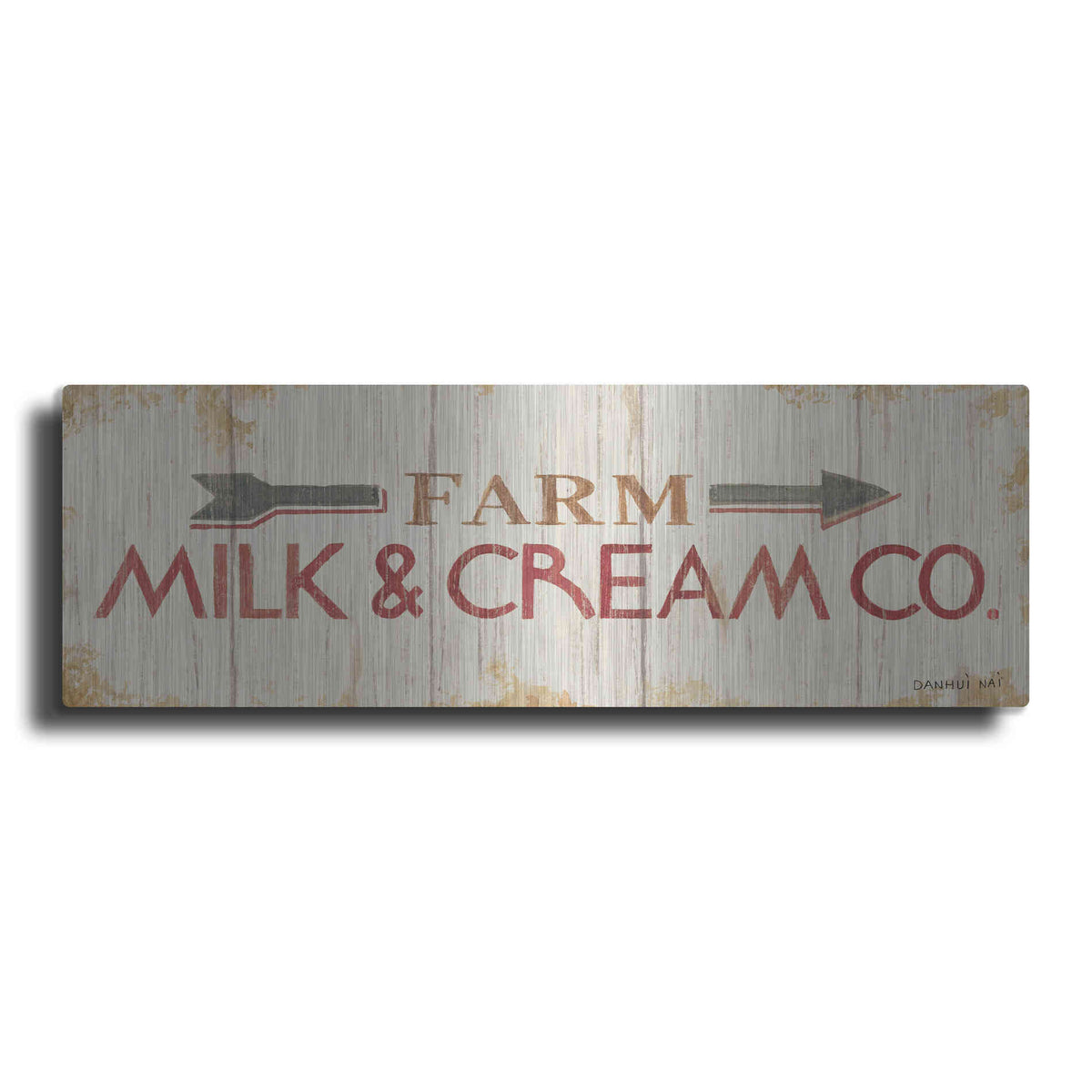 Luxe Metal Art 'Farm Patchwork XIII' by Danhui Nai, Metal Wall Art