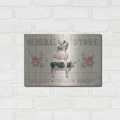 Luxe Metal Art 'Farm Patchwork I' by Danhui Nai, Metal Wall Art,16x12