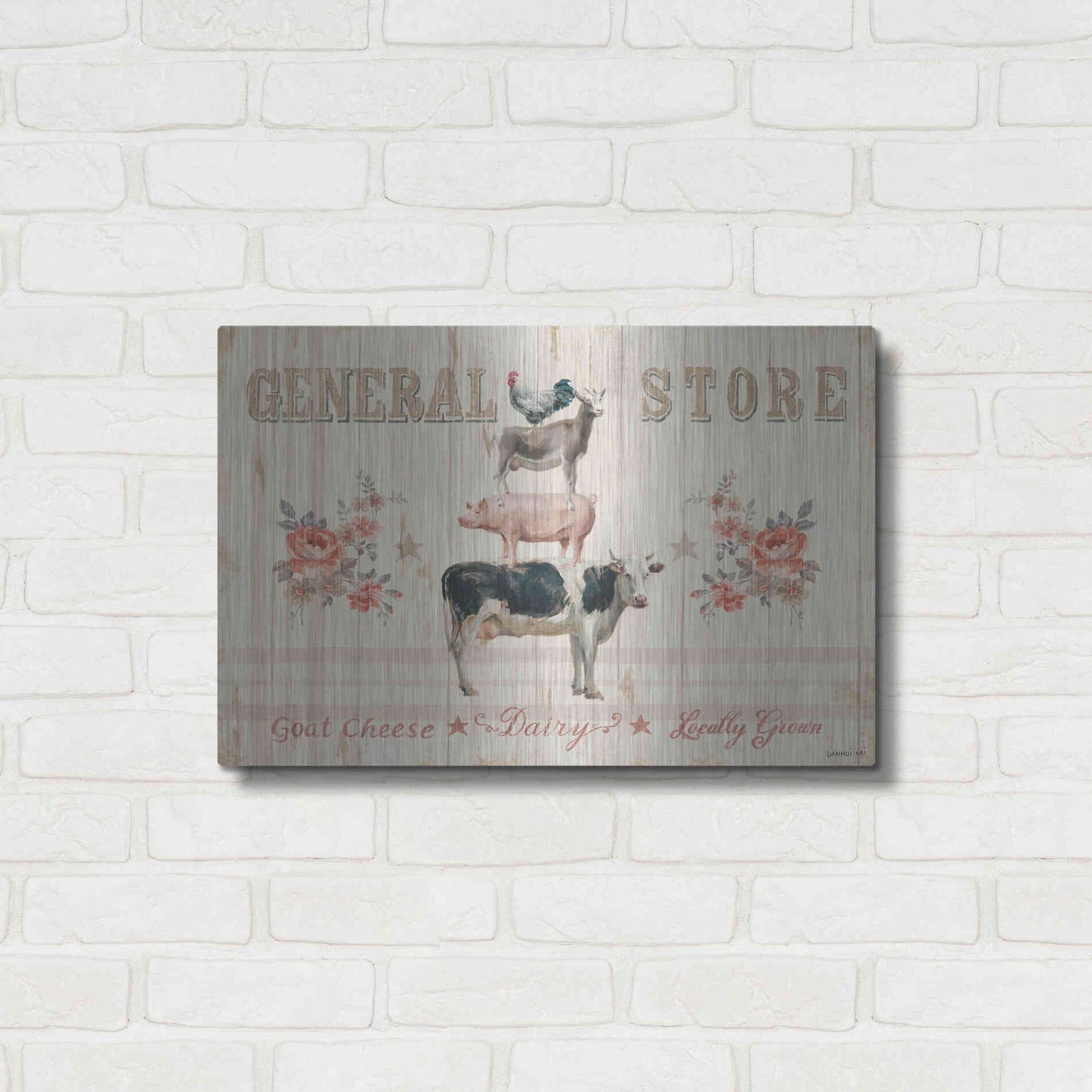 Luxe Metal Art 'Farm Patchwork I' by Danhui Nai, Metal Wall Art,24x16