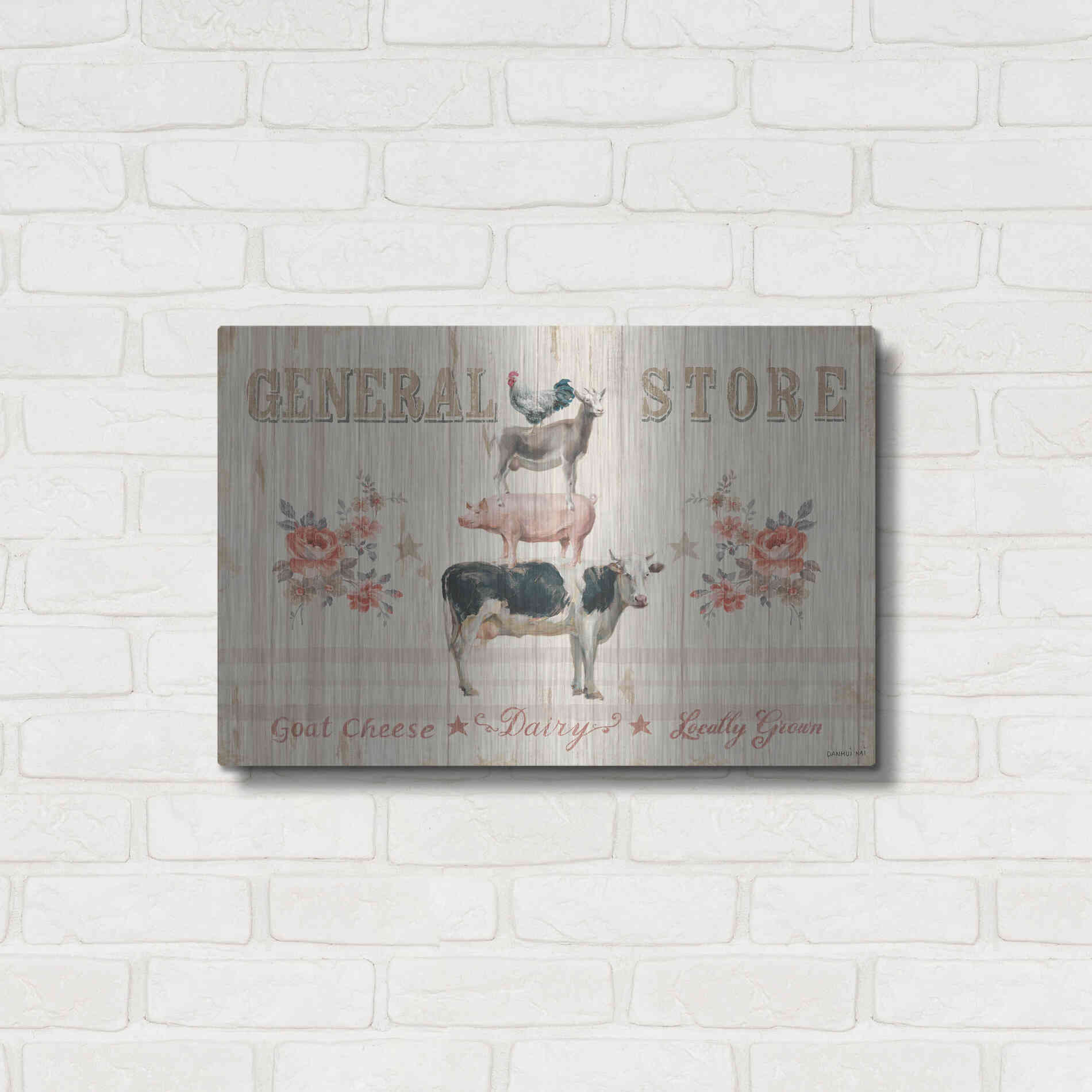 Luxe Metal Art 'Farm Patchwork I' by Danhui Nai, Metal Wall Art,24x16