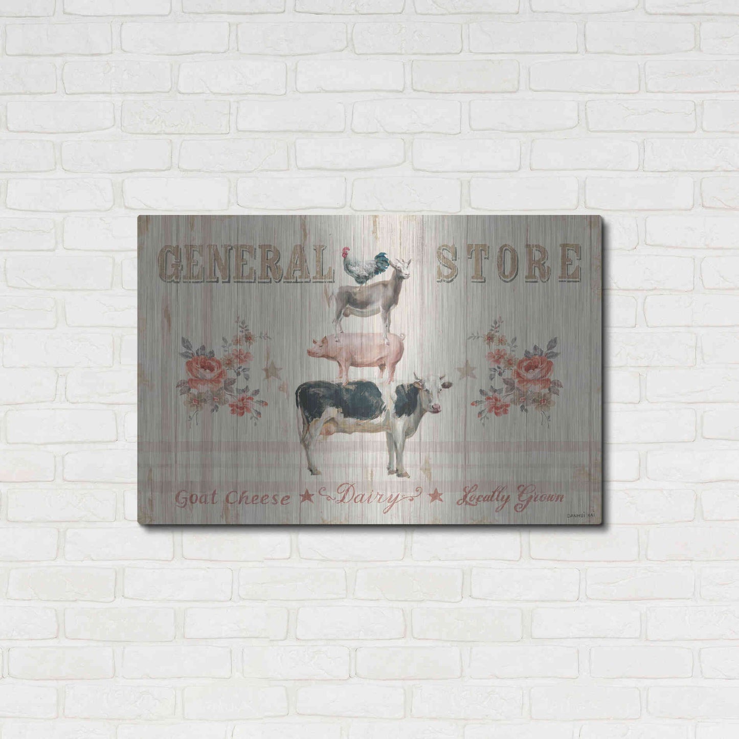 Luxe Metal Art 'Farm Patchwork I' by Danhui Nai, Metal Wall Art,36x24