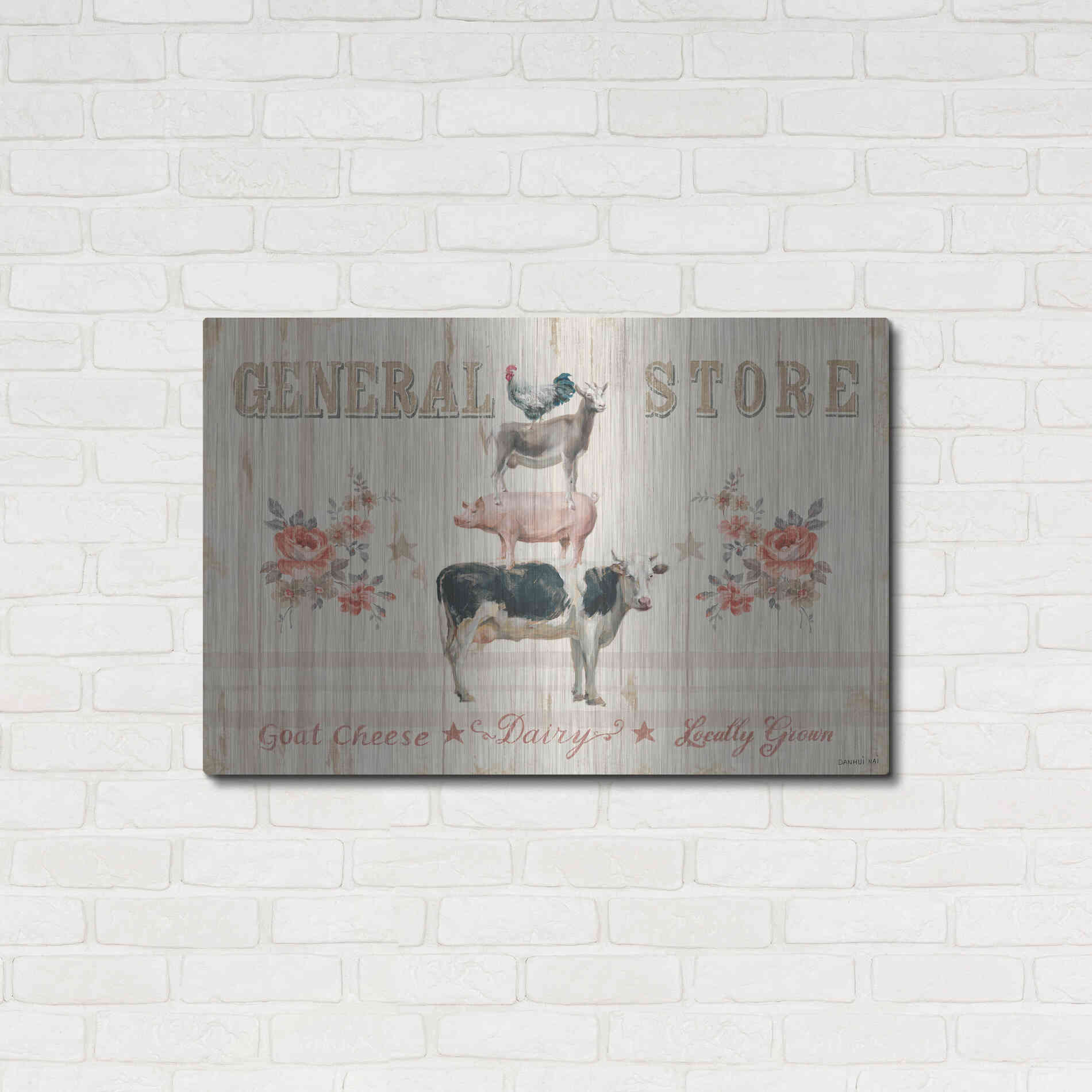 Luxe Metal Art 'Farm Patchwork I' by Danhui Nai, Metal Wall Art,36x24