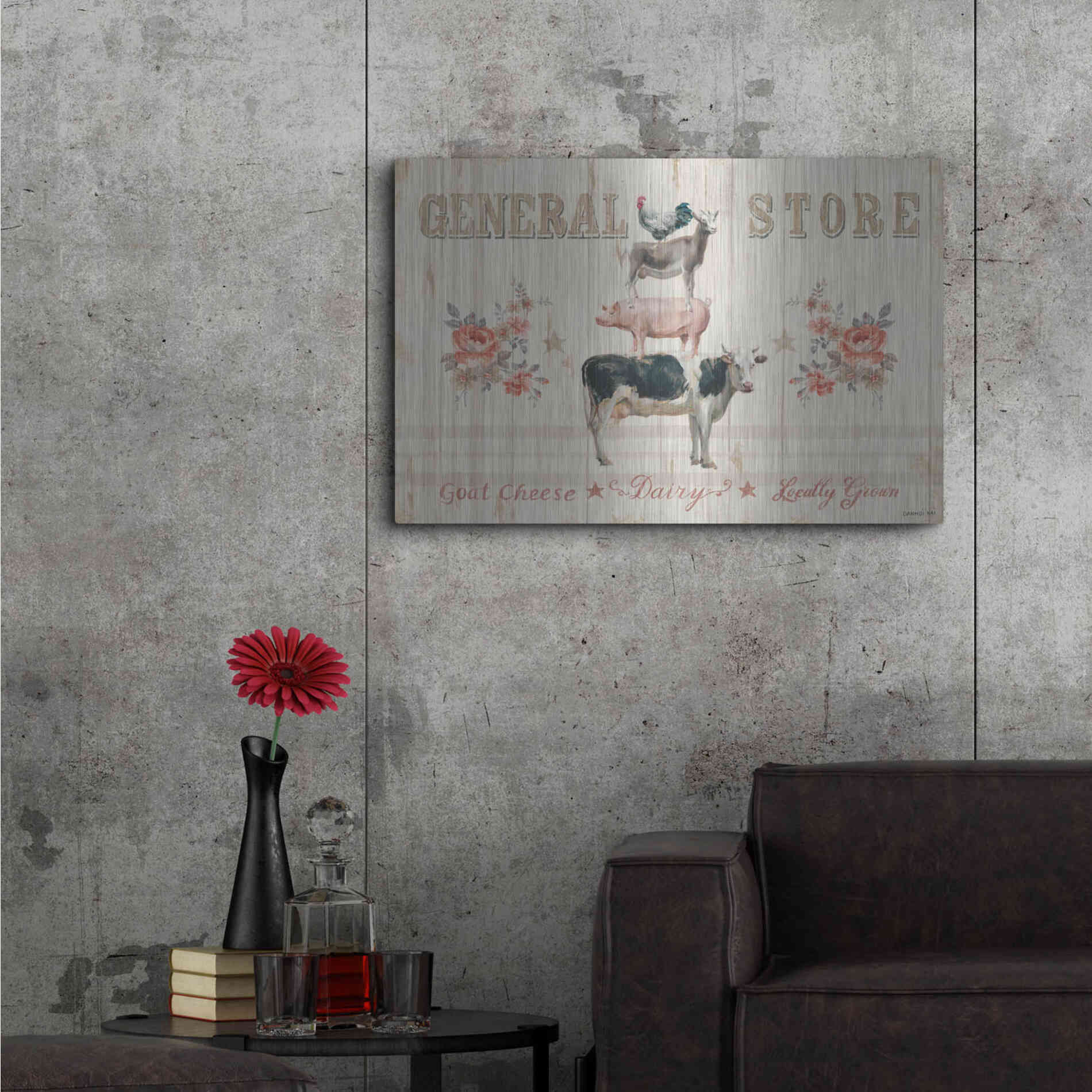 Luxe Metal Art 'Farm Patchwork I' by Danhui Nai, Metal Wall Art,36x24