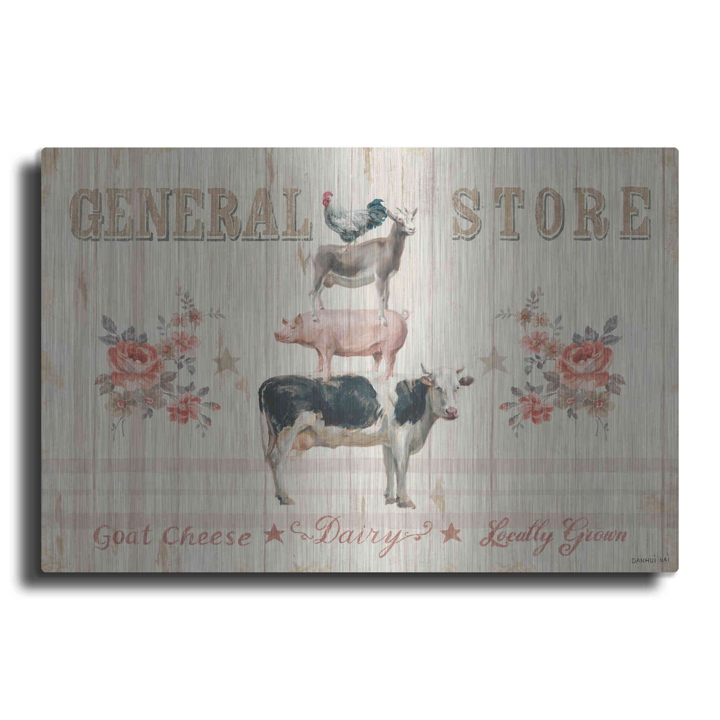 Luxe Metal Art 'Farm Patchwork I' by Danhui Nai, Metal Wall Art