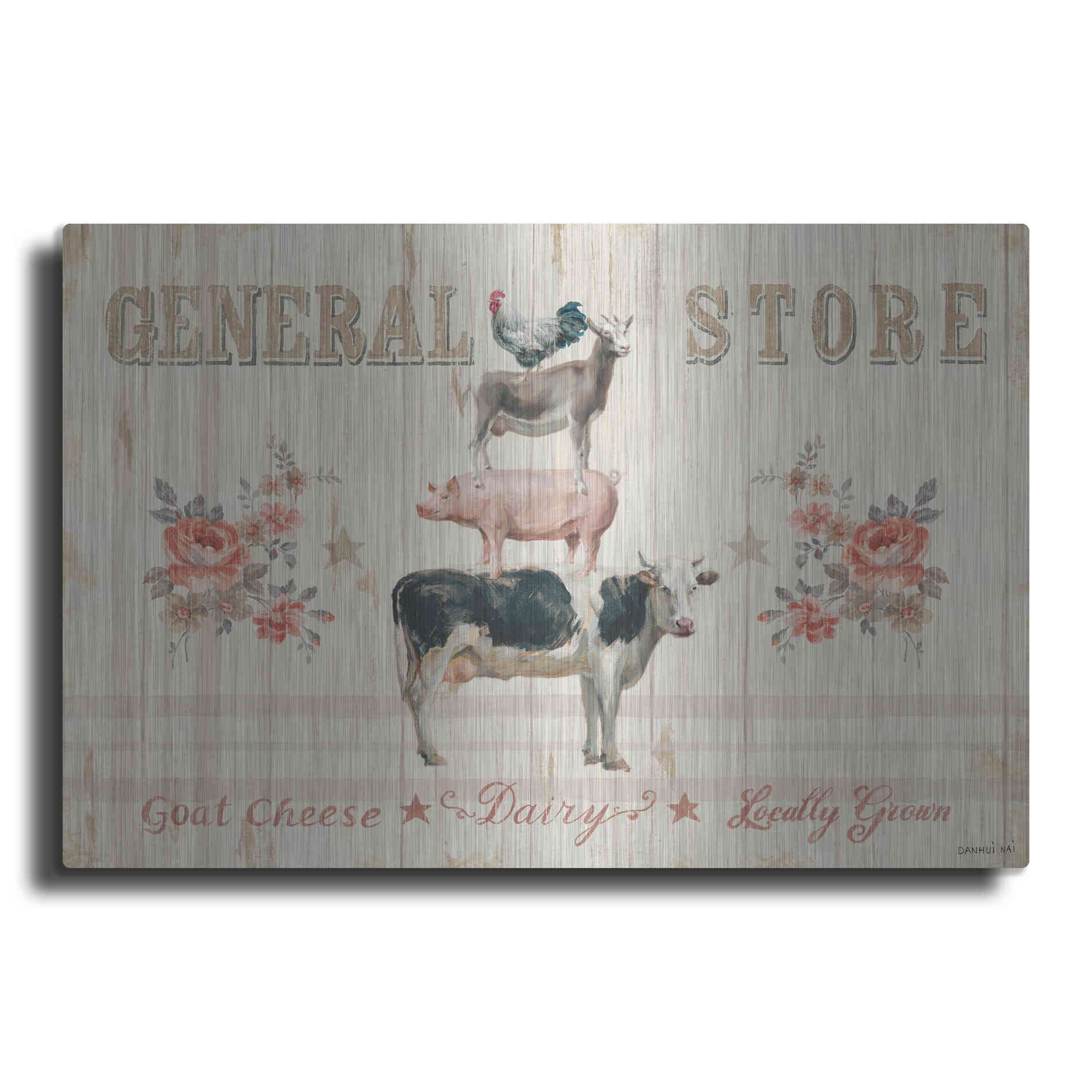 Luxe Metal Art 'Farm Patchwork I' by Danhui Nai, Metal Wall Art