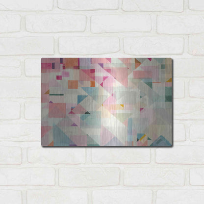 Luxe Metal Art 'Try Angles II' by Danhui Nai, Metal Wall Art,16x12