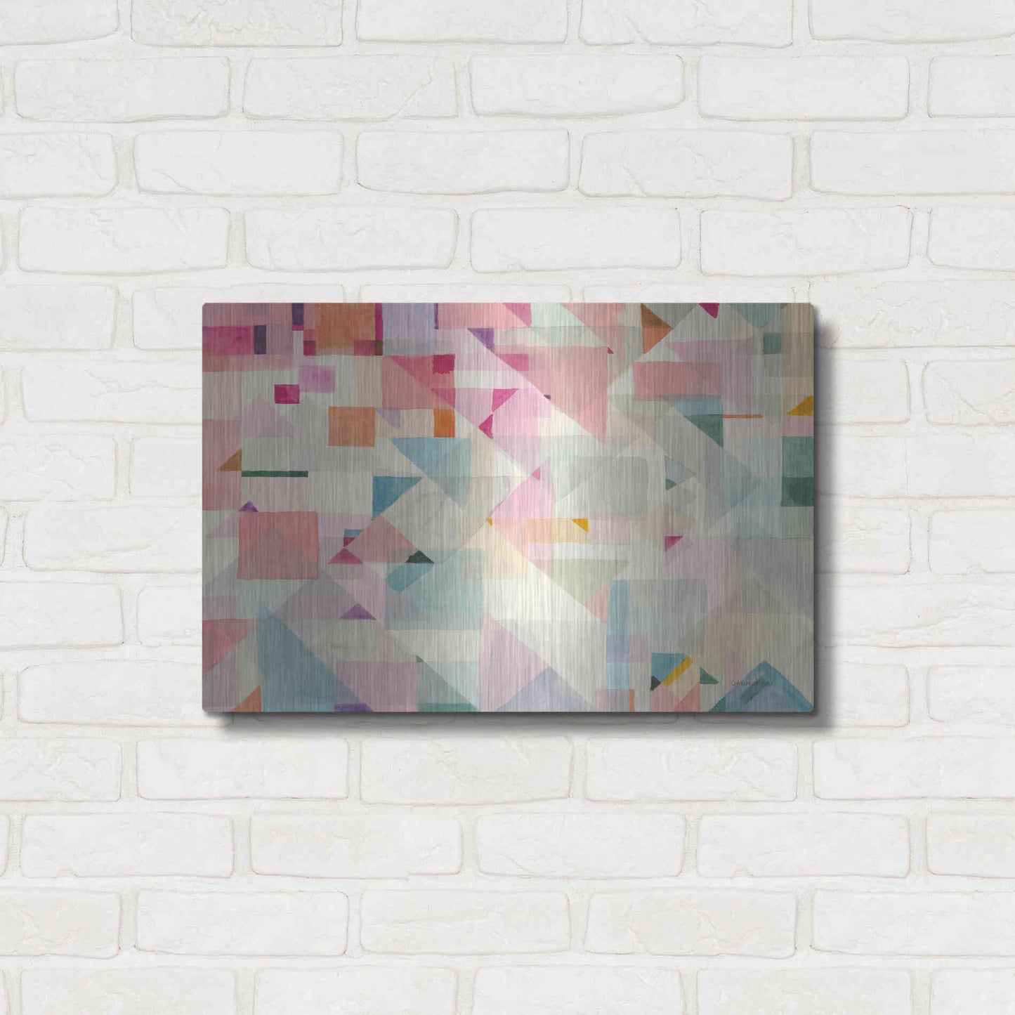 Luxe Metal Art 'Try Angles II' by Danhui Nai, Metal Wall Art,24x16