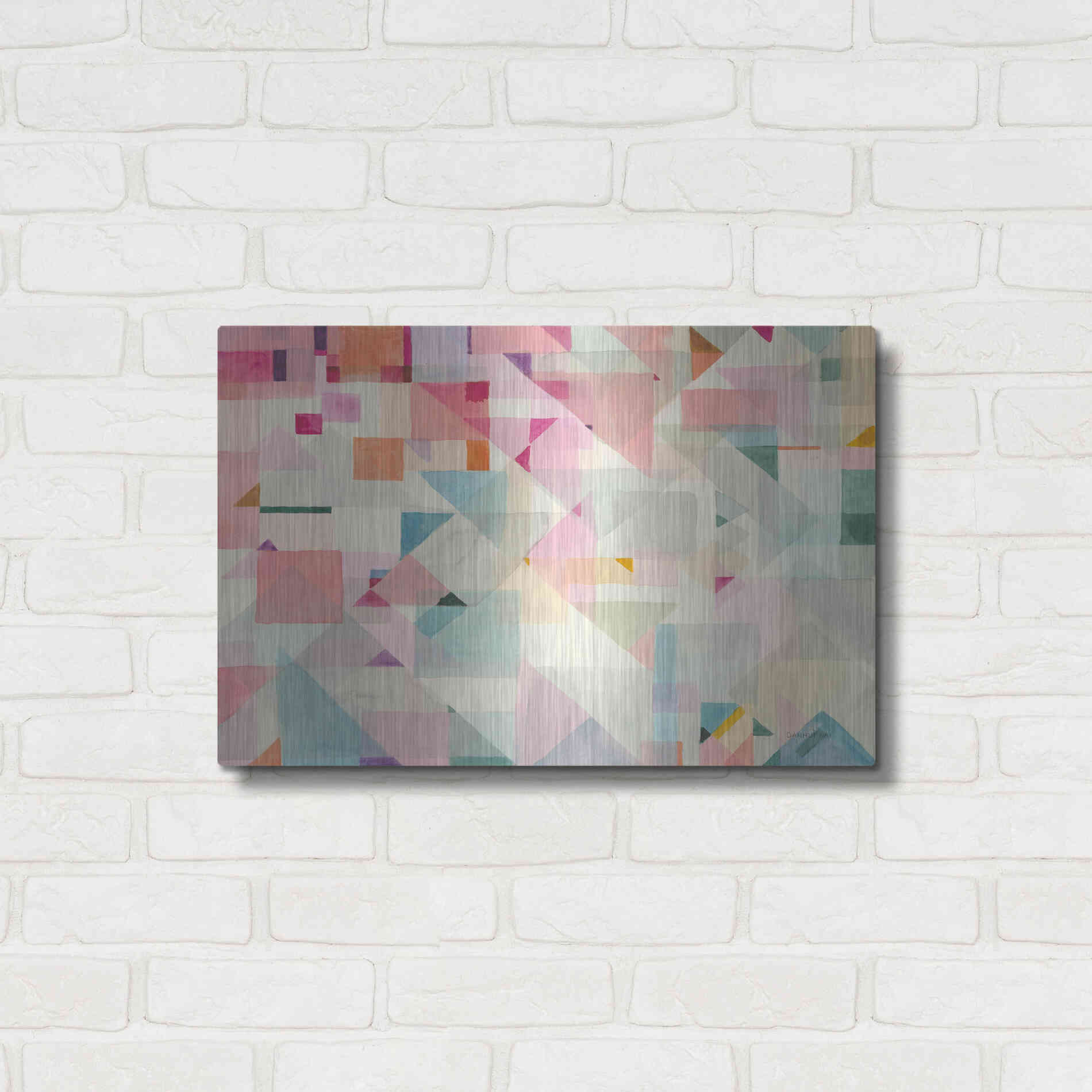 Luxe Metal Art 'Try Angles II' by Danhui Nai, Metal Wall Art,24x16