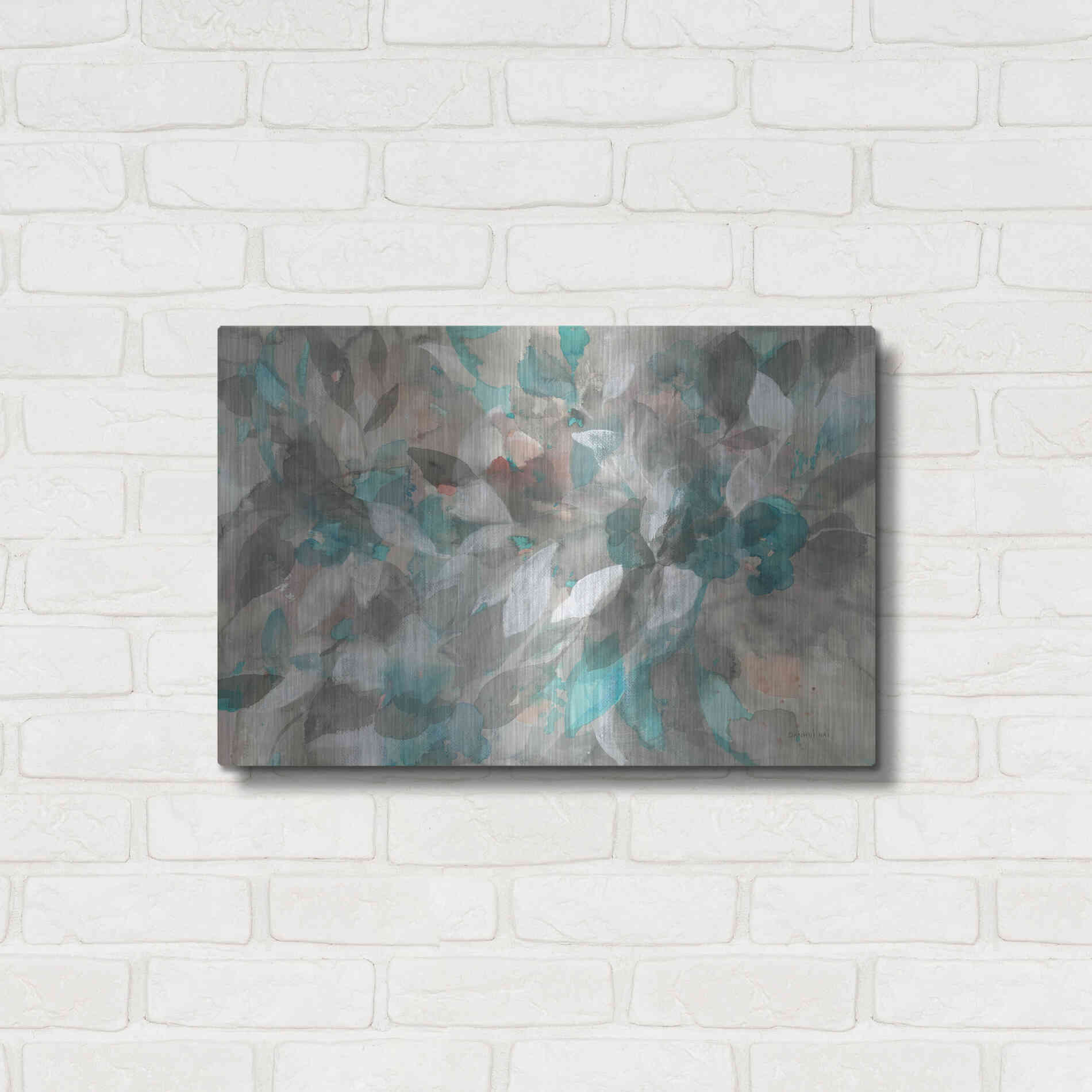 Luxe Metal Art 'Abstract Nature' by Danhui Nai, Metal Wall Art,24x16
