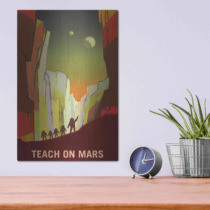 Luxe Metal Art 'Mars Explorer Series: Teach on Mars' Space Metal Wall Art,12x16