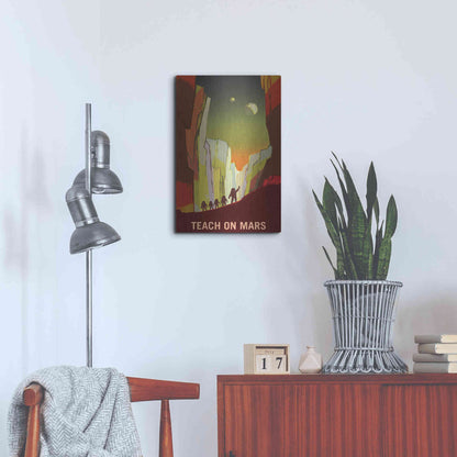 Luxe Metal Art 'Mars Explorer Series: Teach on Mars' Space Metal Wall Art,16x24