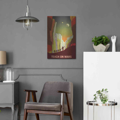 Luxe Metal Art 'Mars Explorer Series: Teach on Mars' Space Metal Wall Art,16x24