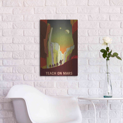 Luxe Metal Art 'Mars Explorer Series: Teach on Mars' Space Metal Wall Art,16x24
