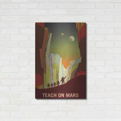 Luxe Metal Art 'Mars Explorer Series: Teach on Mars' Space Metal Wall Art,24x36