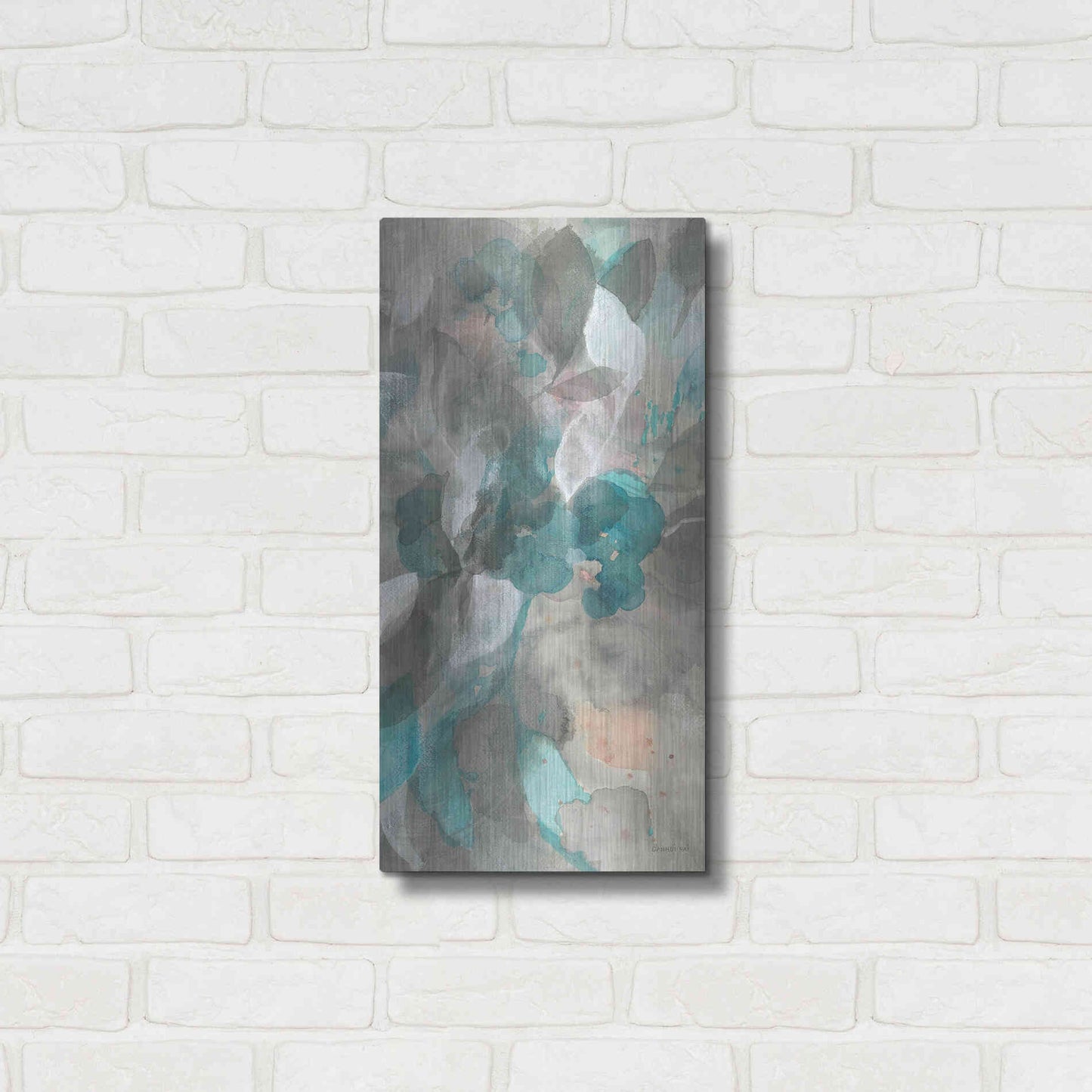 Luxe Metal Art 'Abstract Nature III' by Danhui Nai, Metal Wall Art,12x24