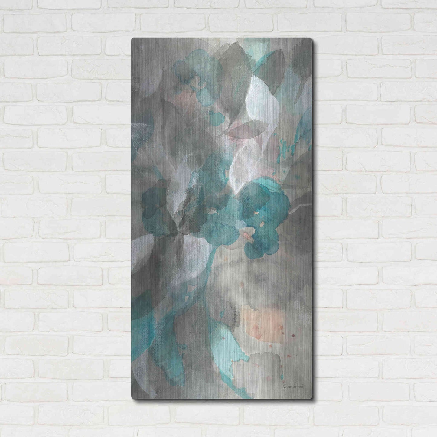 Luxe Metal Art 'Abstract Nature III' by Danhui Nai, Metal Wall Art,24x48