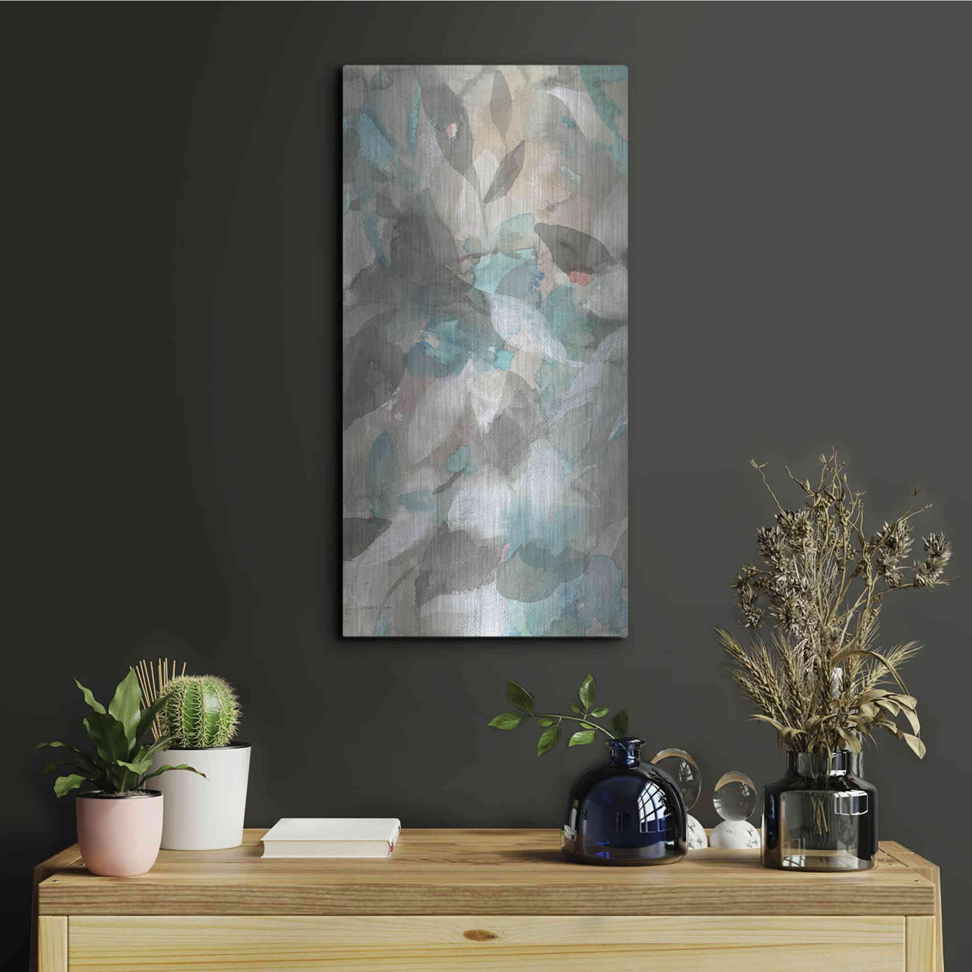 Luxe Metal Art 'Abstract Nature II' by Danhui Nai, Metal Wall Art,12x24