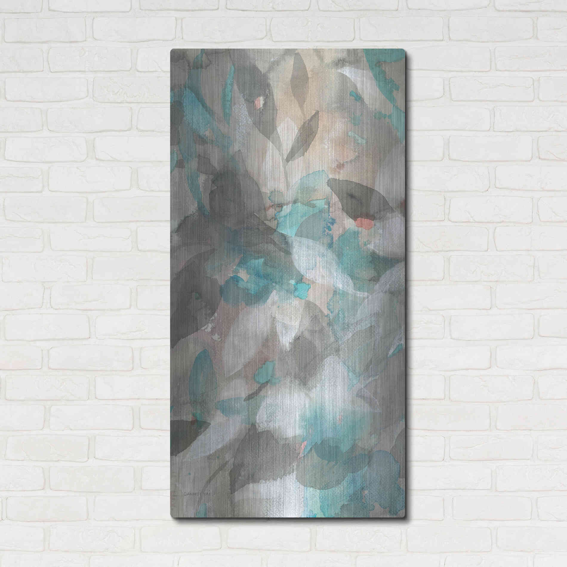 Luxe Metal Art 'Abstract Nature II' by Danhui Nai, Metal Wall Art,24x48