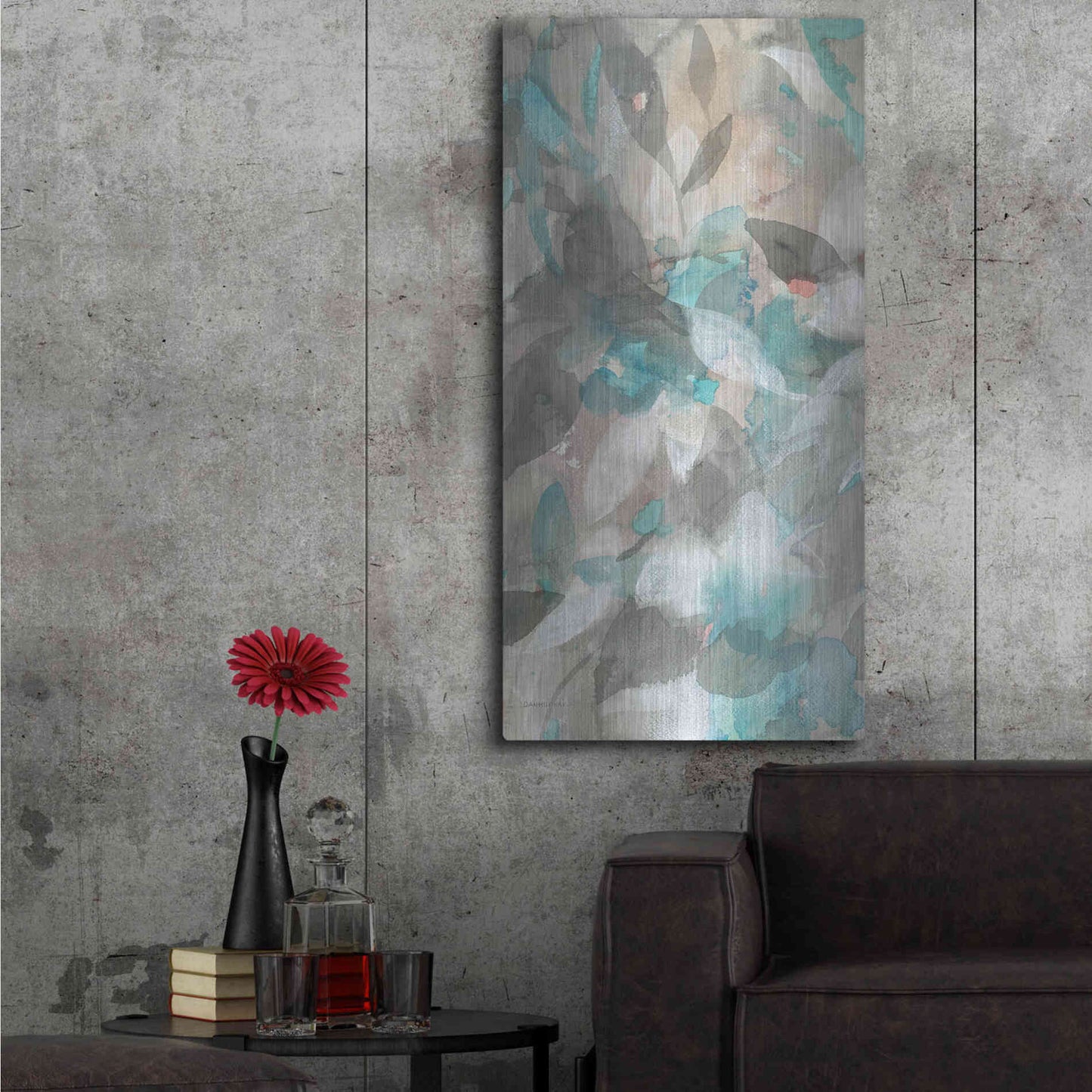 Luxe Metal Art 'Abstract Nature II' by Danhui Nai, Metal Wall Art,24x48