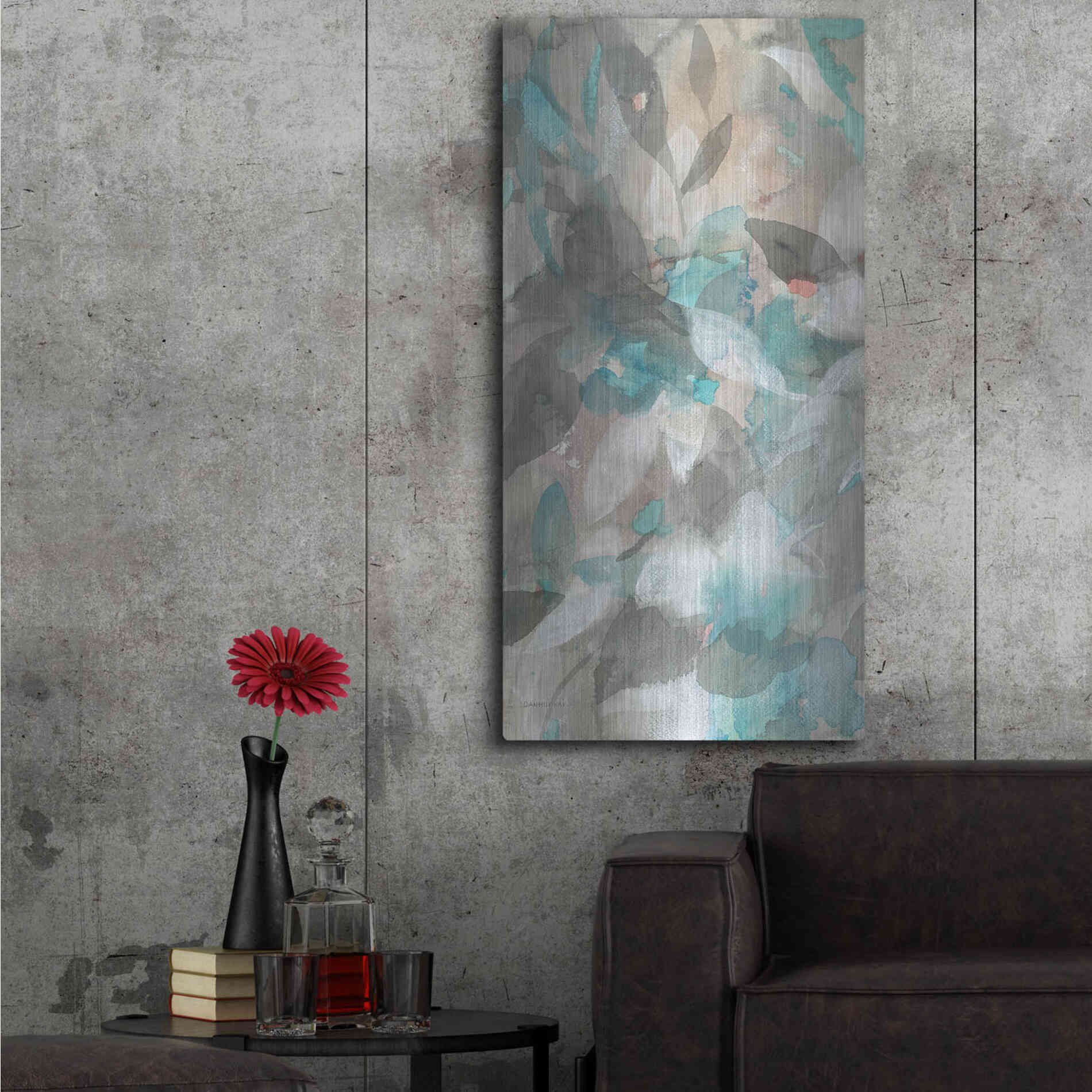 Luxe Metal Art 'Abstract Nature II' by Danhui Nai, Metal Wall Art,24x48