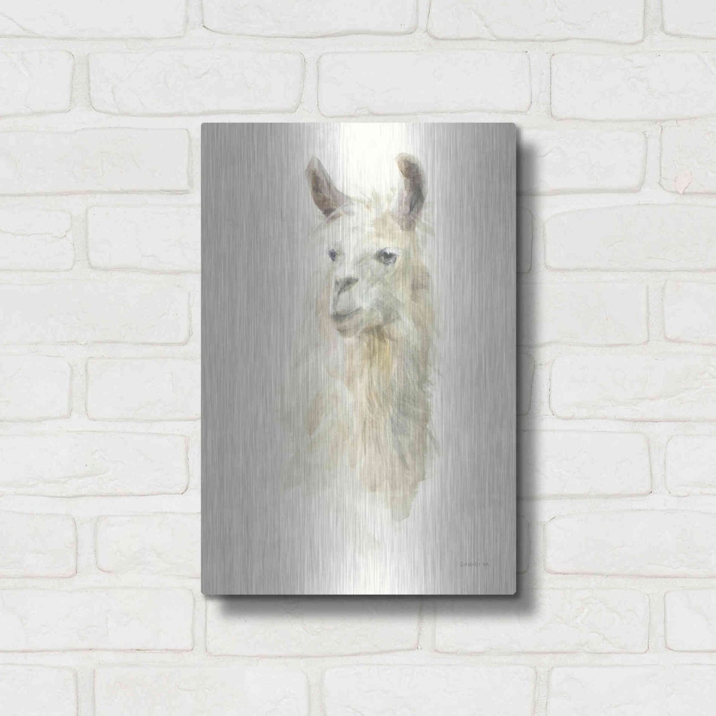 Luxe Metal Art 'Classic Llamas II' by Danhui Nai, Metal Wall Art,12x16