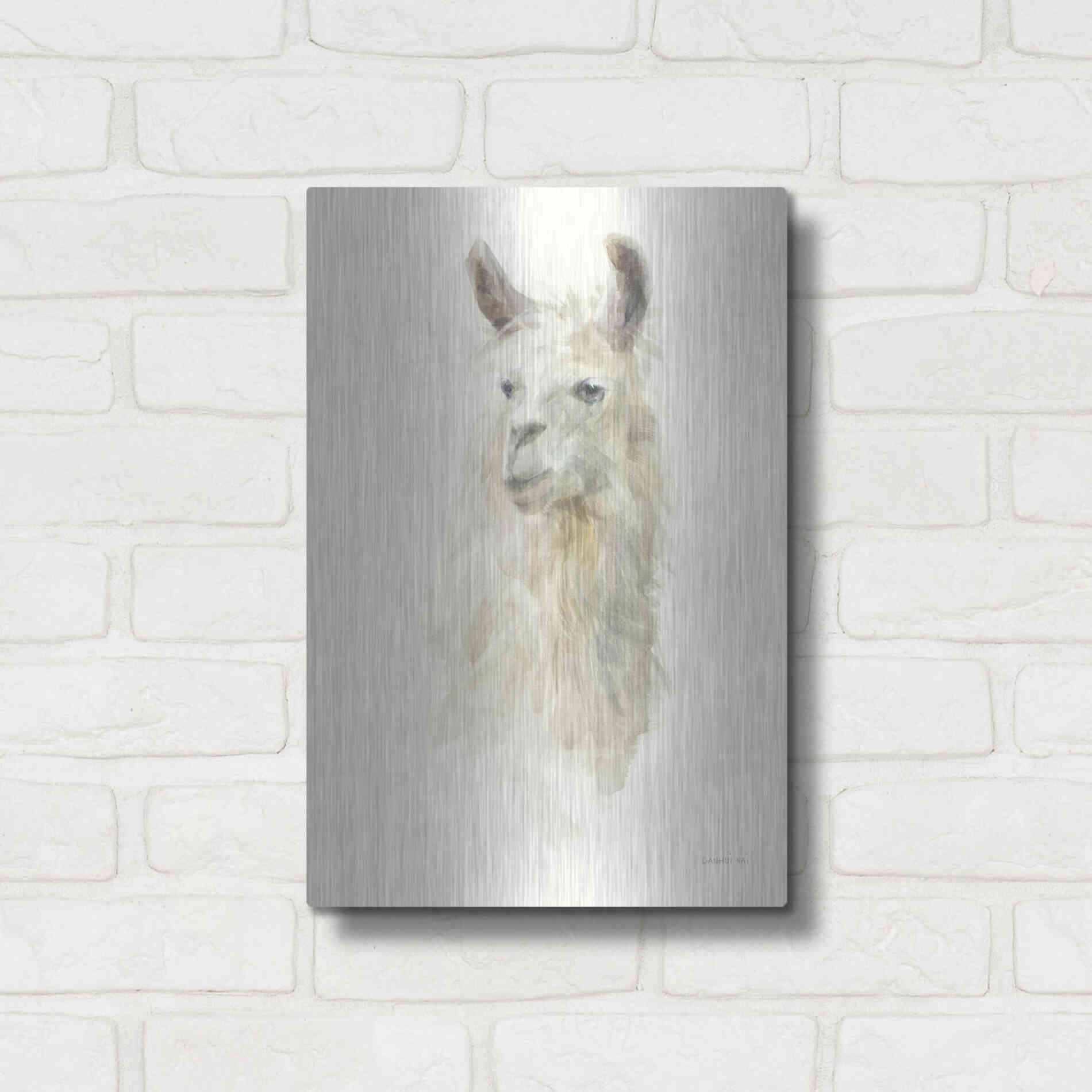 Luxe Metal Art 'Classic Llamas II' by Danhui Nai, Metal Wall Art,12x16