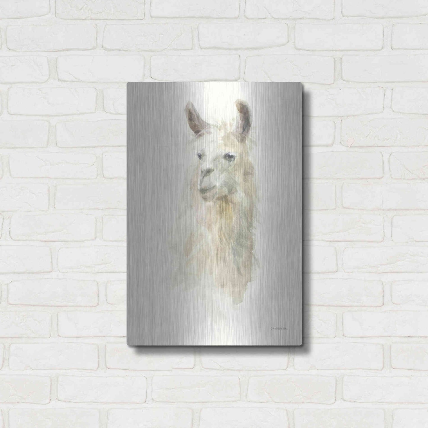 Luxe Metal Art 'Classic Llamas II' by Danhui Nai, Metal Wall Art,16x24
