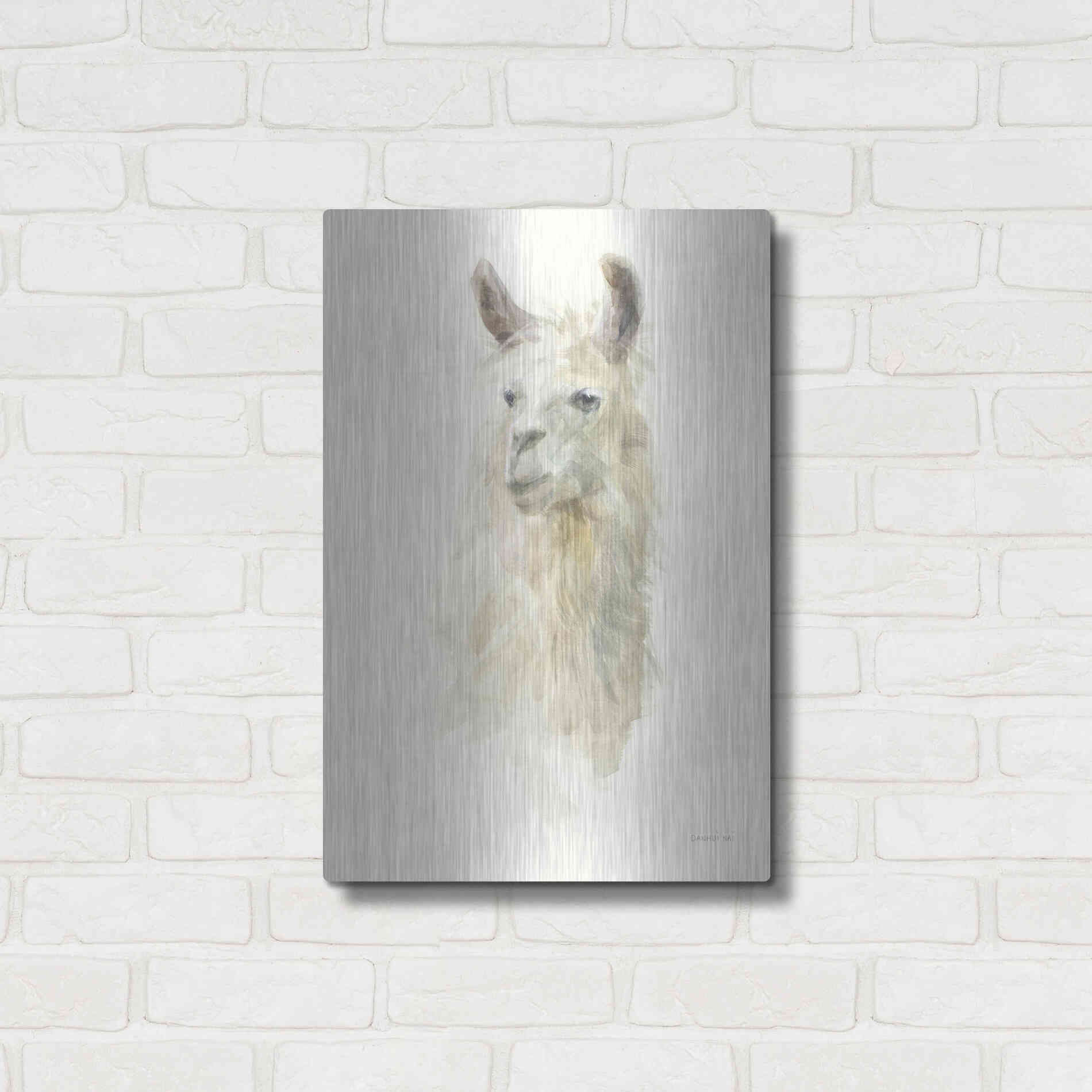 Luxe Metal Art 'Classic Llamas II' by Danhui Nai, Metal Wall Art,16x24