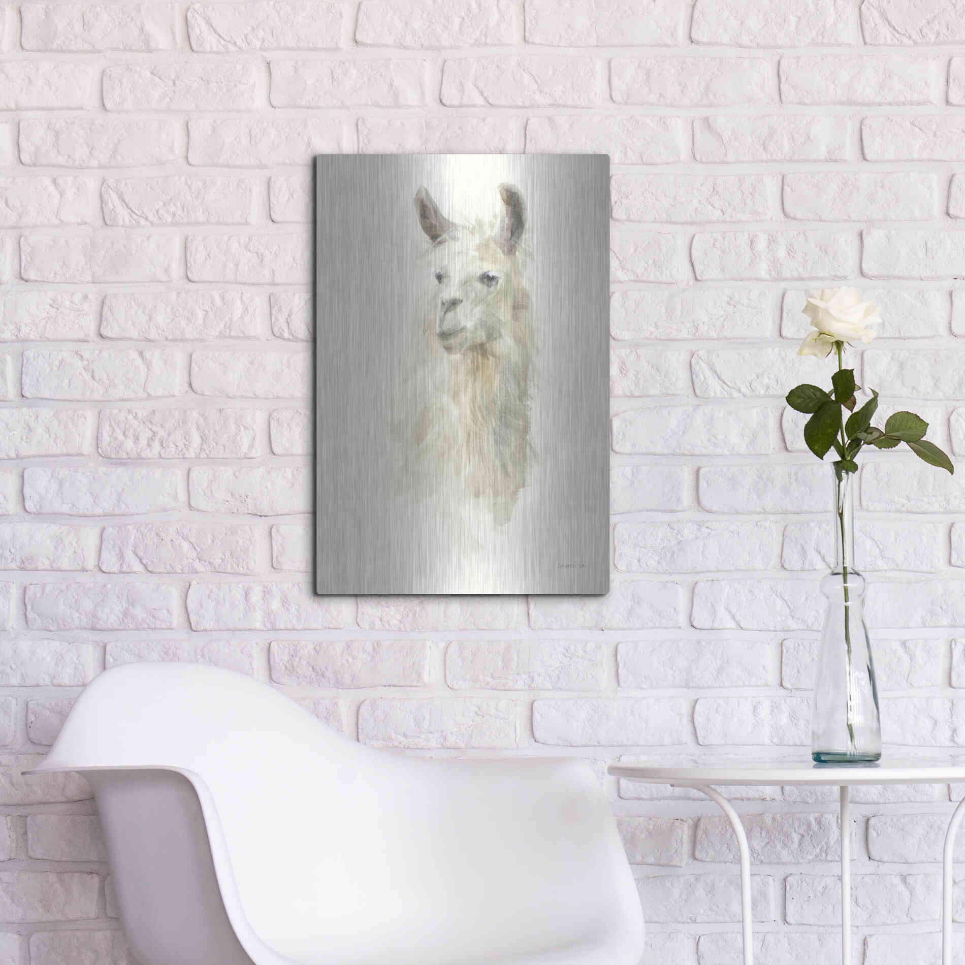 Luxe Metal Art 'Classic Llamas II' by Danhui Nai, Metal Wall Art,16x24