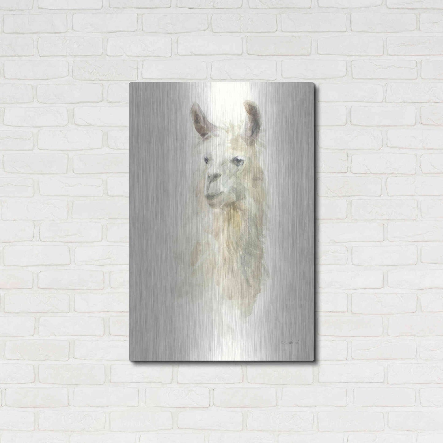 Luxe Metal Art 'Classic Llamas II' by Danhui Nai, Metal Wall Art,24x36