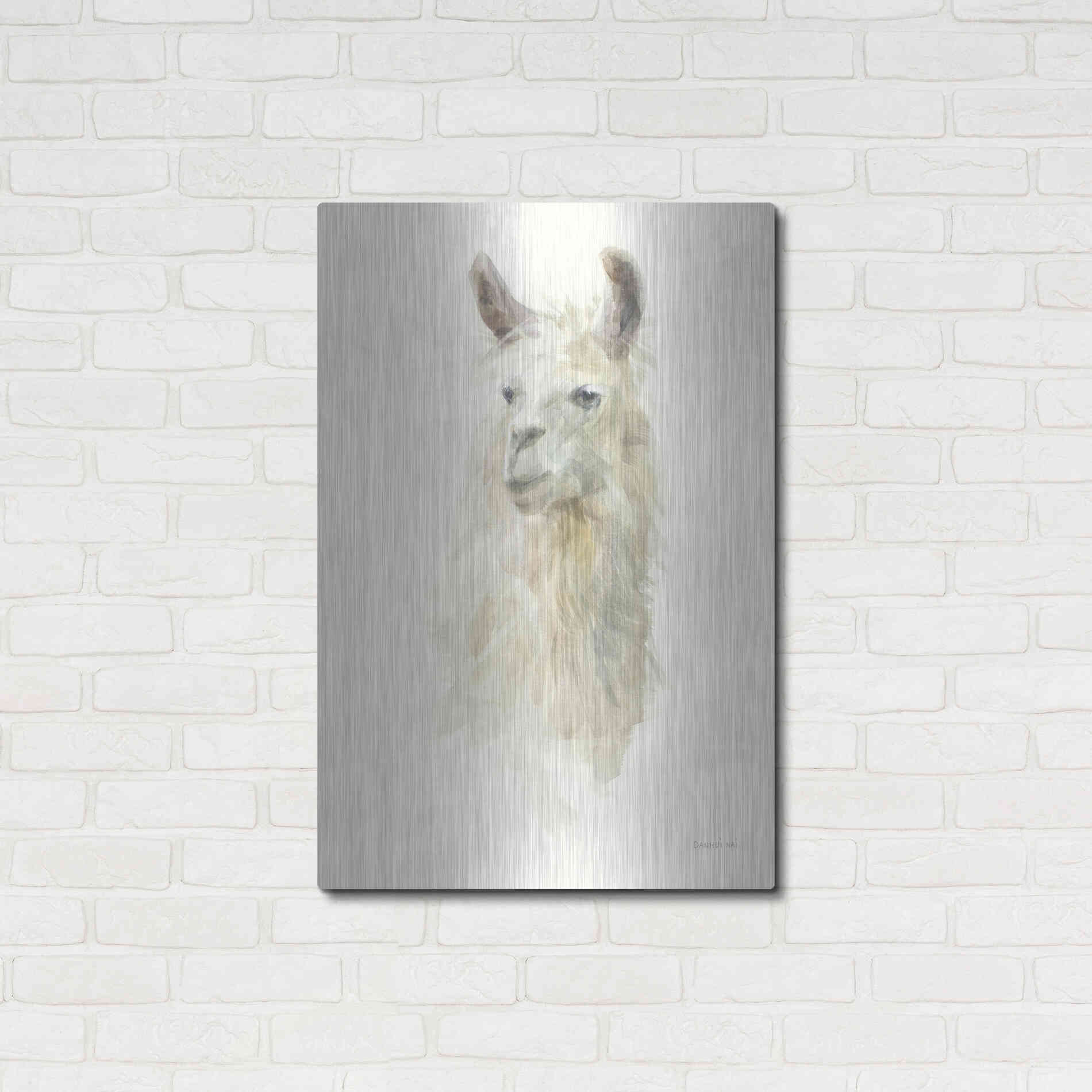 Luxe Metal Art 'Classic Llamas II' by Danhui Nai, Metal Wall Art,24x36