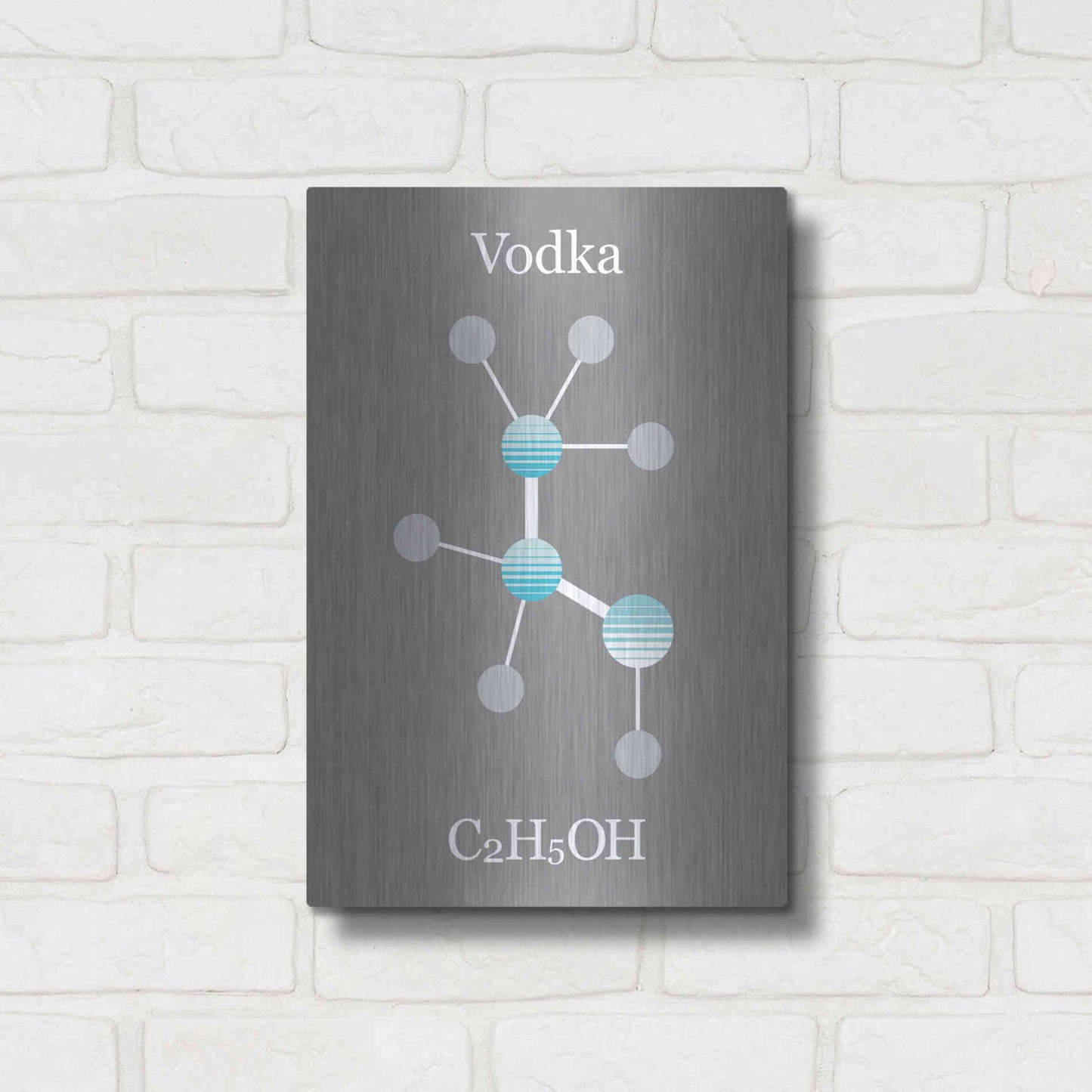 Luxe Metal Art 'Vodka Molecule' by Epic Portfolio, Metal Wall Art,12x16