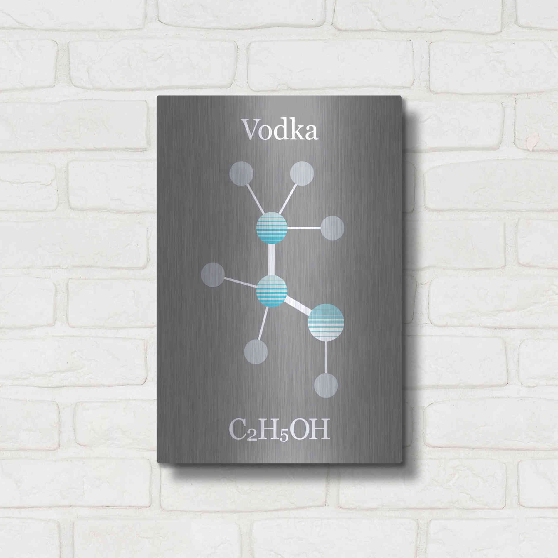 Luxe Metal Art 'Vodka Molecule' by Epic Portfolio, Metal Wall Art,12x16